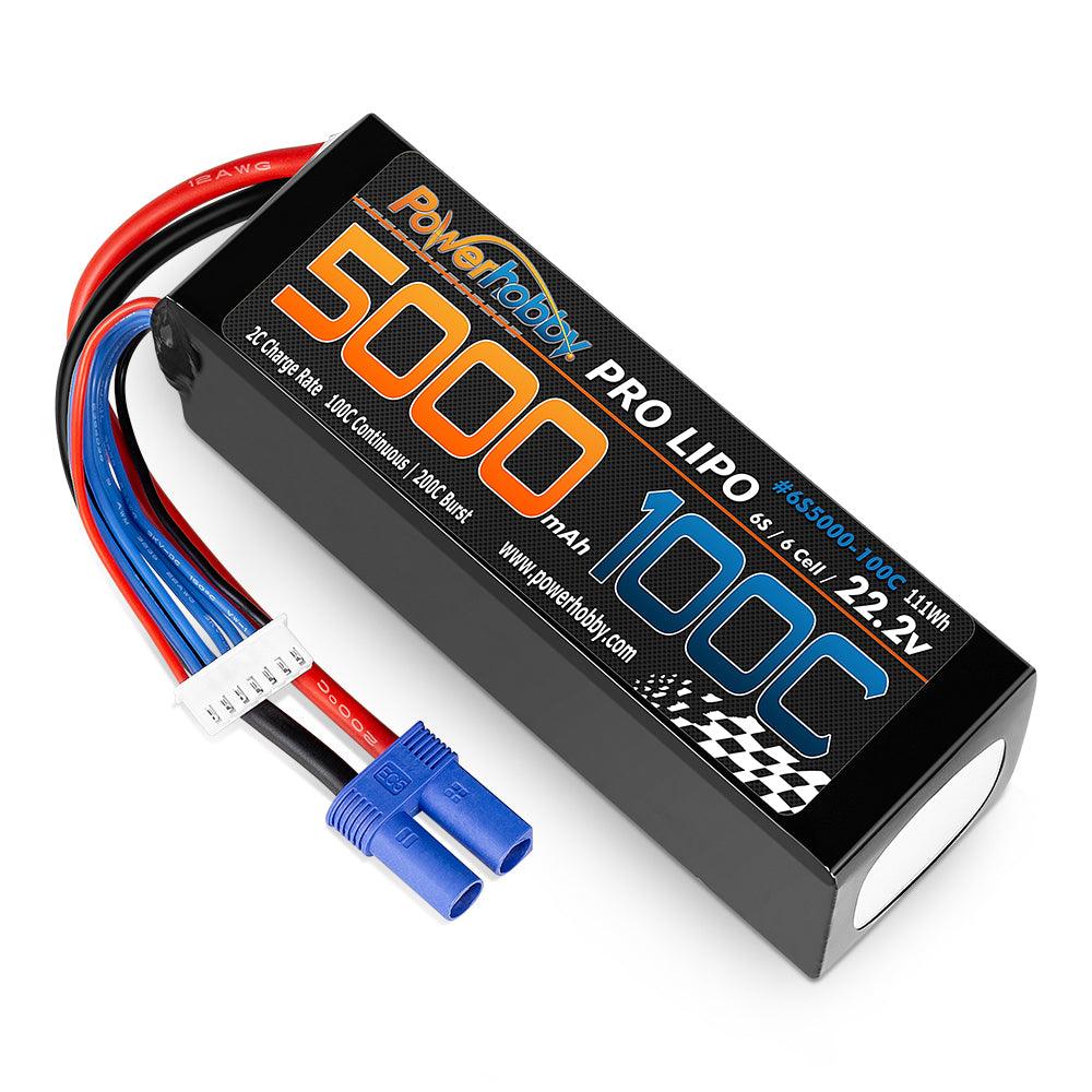 Powerhobby 6s 22.2v 5000mah 100c Lipo Battery w EC5 Plug Soft Case 6-Cell