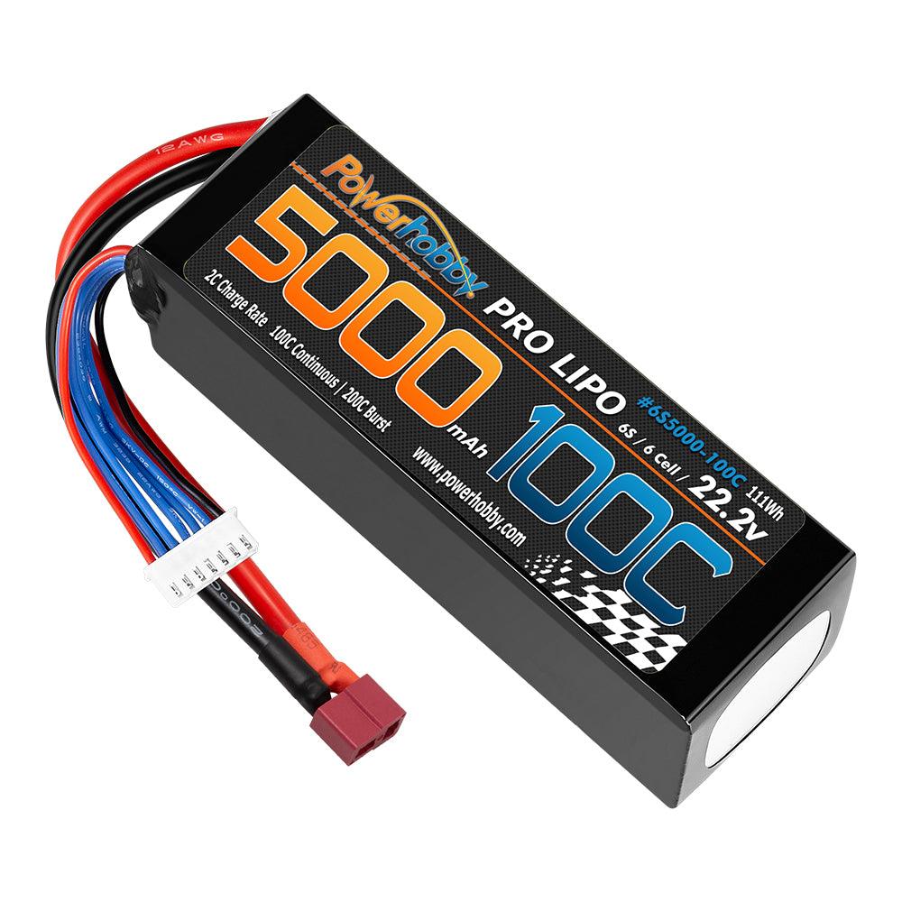 Powerhobby 6s 22.2v 5000mah 100c Lipo Battery w Deans Plug Soft Case