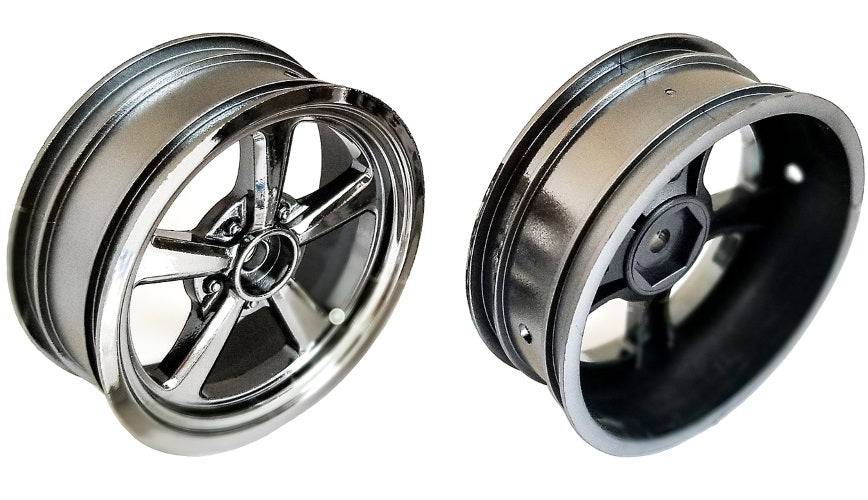 Associated 71077 Drag Front Wheels 2.2 / 3.0 12mm Hex Black Chrome DR10