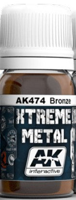 Black Forest® Hobby Supply Co AK Interactive 474 Xtreme Metal: Bronze Metallic Paint 30ml Bottle — Glues, Paints, Tools > AK