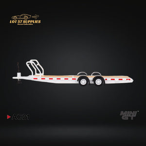 Mini-GT Car Hauler Trailer White #AC21 1:64 MGTAC21