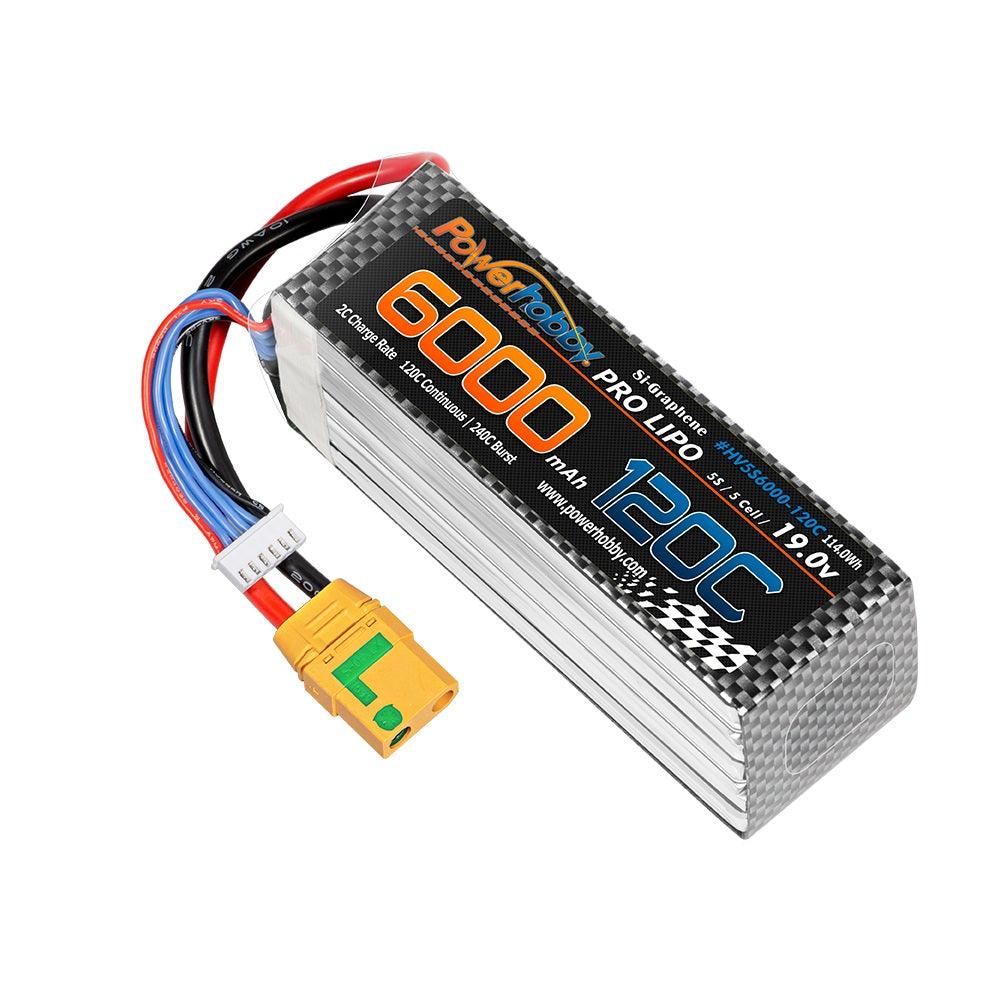 POWERHOBBY 5S 19.0V 6000MAH 120C GRAPHENE + HV LIPO BATTERY W XT90 PLUG