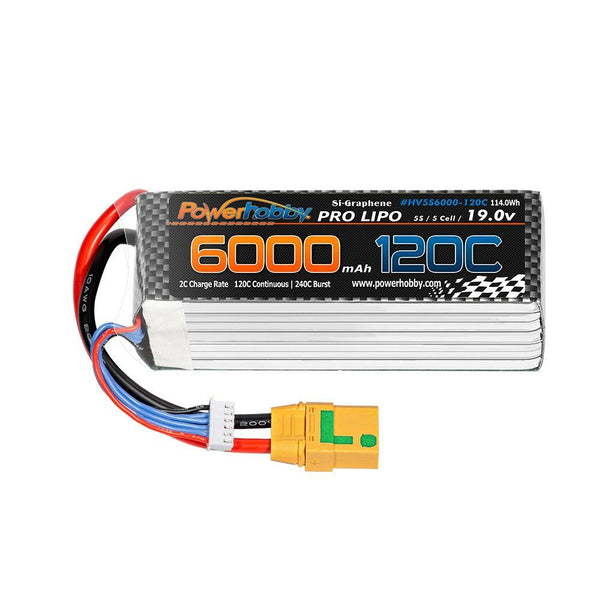 POWERHOBBY 5S 19.0V 6000MAH 120C GRAPHENE + HV LIPO BATTERY W XT90 PLUG