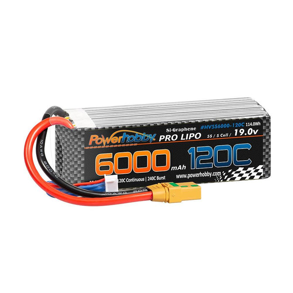 POWERHOBBY 5S 19.0V 6000MAH 120C GRAPHENE + HV LIPO BATTERY W XT90 PLUG