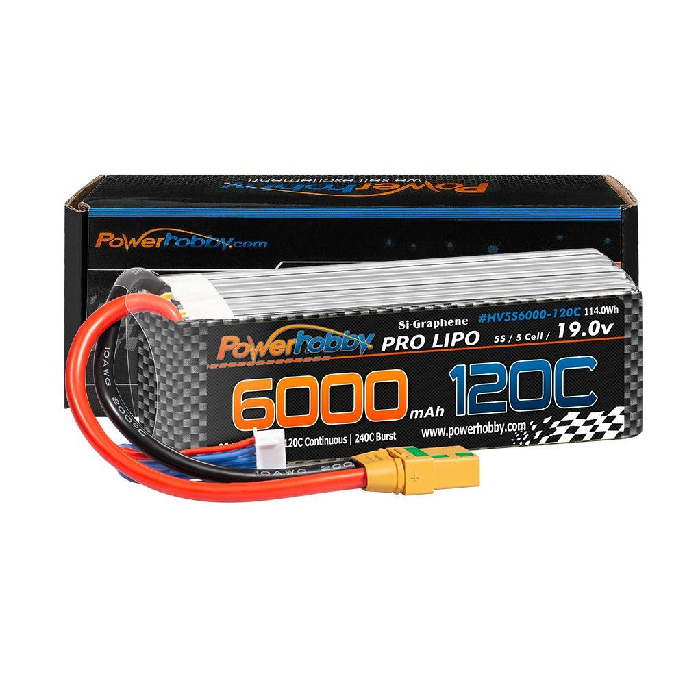 POWERHOBBY 5S 19.0V 6000MAH 120C GRAPHENE + HV LIPO BATTERY W XT90 PLUG