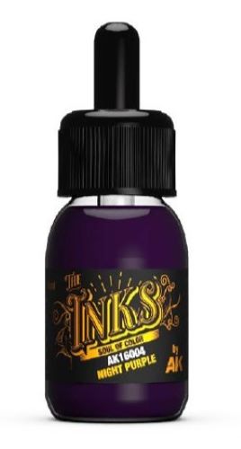 Black Forest® Hobby Supply Co AK Interactive 16004 Inks: Night Purple Acrylic 30ml Bottle — Paints, Tools, Supplies > AK