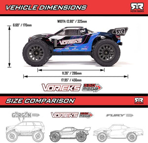 Arrma Vorteks 2WD MEGA 550 RTR Brushed Off-Road Truck w Radio