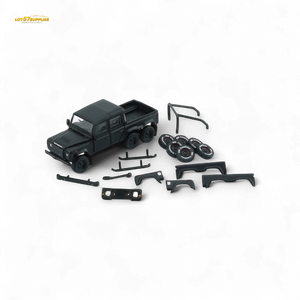 BM Creations 2016 Land Rover Defender 110 Pick Up 6x6 Off Road Matte Blk RHD 1:64