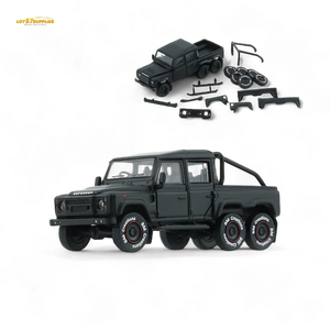 BM Creations 2016 Land Rover Defender 110 Pick Up 6x6 Off Road Matte Blk RHD 1:64