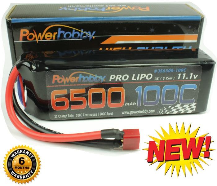 Powerhobby 3S 11.1V 6500mAh 100C Lipo Battery Pack w Deans Plug Soft Case