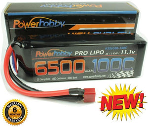 Powerhobby 3S 11.1V 6500mAh 100C Lipo Battery Pack w Deans Plug Soft Case