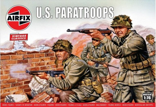 Black Forest® Hobby Supply Co Airfix 751 1/76 WWII US Paratroops Figure Set (48) — Figures & Soldier Kits > Airfix