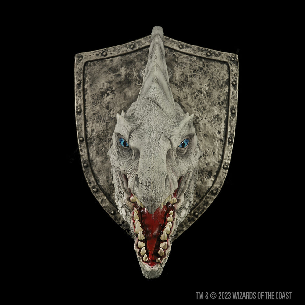 Little Shop of Magic D&D Replicas of the Realms: White Dragon Trophy Plaque — RPG