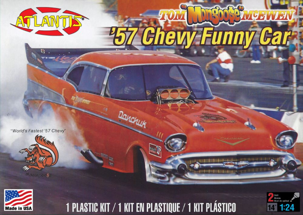 Black Forest® Hobby Supply Co Atlantis Models 7172 1/24 Tom Mongoose McEwen 1957 Chevy Funny Car (formerly Rev — Sci-Fi &
