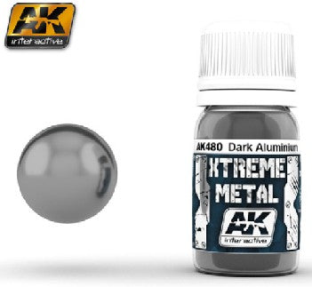 Black Forest® Hobby Supply Co AK Interactive 480 Xtreme Metal: Dark Aluminum Metallic Paint 30ml Bottle — Glues, Paints,