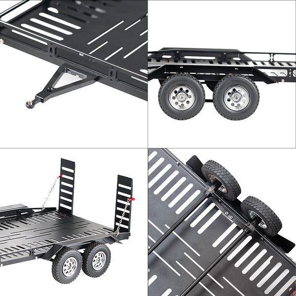 Powerhobby 1/10 CNC Machined Dual Axle Scale Truck Trailer Crawler Black
