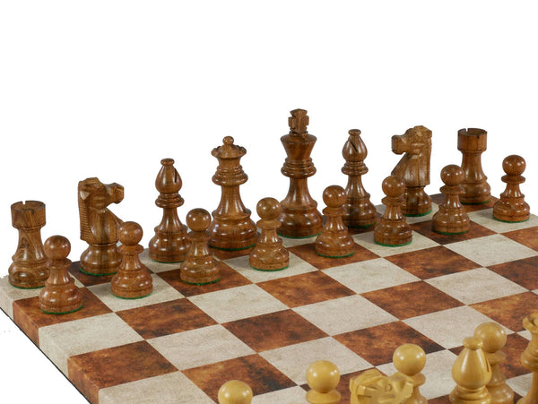 Little Shop of Magic Chess Set - 3" Kikkerwood French Men on Caramel/Cream board — Board Game