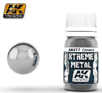 Black Forest® Hobby Supply Co AK Interactive 477 Xtreme Metal: Chrome Metallic Paint 30ml Bottle — Glues, Paints, Tools > AK