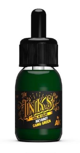 Black Forest® Hobby Supply Co AK Interactive 16007 Inks: Camo Green Acrylic 30ml Bottle — Paints, Tools, Supplies > AK