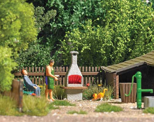 Black Forest® Hobby Supply Co Busch 5403 HO Scale Stone Chimney Barbecue with Glowing Fire - Action Set 14-16V — HO Scale