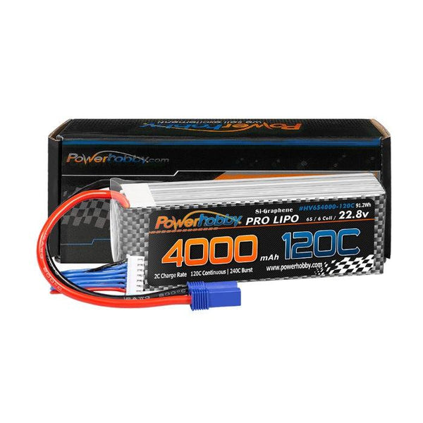 POWERHOBBY 6S 22.8V 4000MAH 120C GRAPHENE + HV LIPO BATTERY W EC5 PLUG