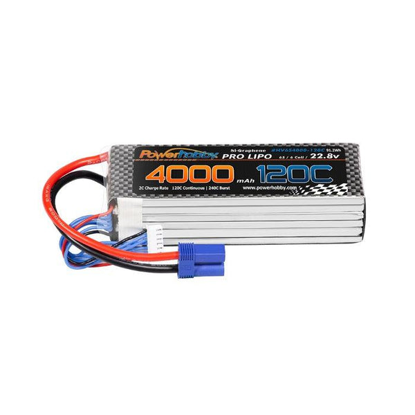 POWERHOBBY 6S 22.8V 4000MAH 120C GRAPHENE + HV LIPO BATTERY W EC5 PLUG