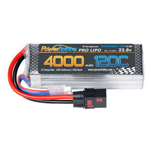 POWERHOBBY 6S 22.8V 4000MAH 120C GRAPHENE + HV LIPO BATTERY W QS8 PLUG
