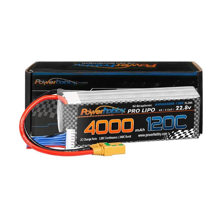 POWERHOBBY 6S 22.8V 4000MAH 120C GRAPHENE + HV LIPO BATTERY W XT90 PLUG