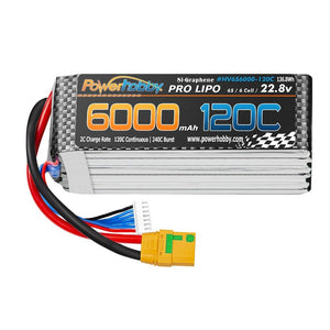 Powerhobby 6s 22.8V 6000mah 120c GRAPHENE + HV Lipo Battery w XT90 Plug