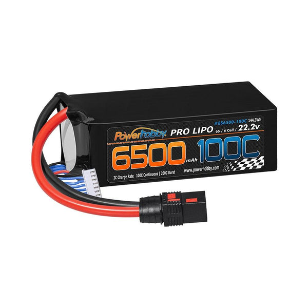 Powerhobby 6S 22.2V 6500mah 100c Lipo Battery w QS8 Plug 8AWG Wire