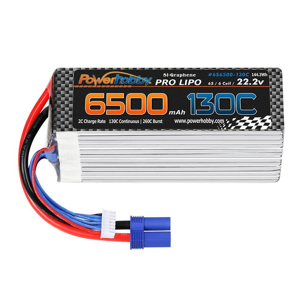 Powerhobby 6S 22.2V 6500mah 130C GRAPHENE Lipo Battery w EC5 Plug