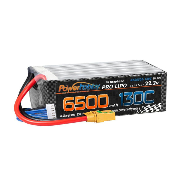 Powerhobby 6S 22.2V 6500mah 130C GRAPHENE Lipo Battery w XT90 Plug