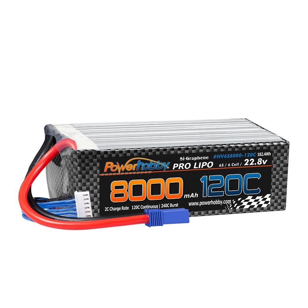 Powerhobby 6S 22.8V 8000mah 120C GRAPHENE + HV Lipo Battery w EC5 Plug
