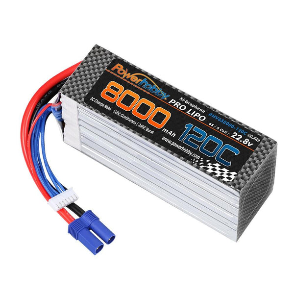 Powerhobby 6S 22.8V 8000mah 120C GRAPHENE + HV Lipo Battery w EC5 Plug