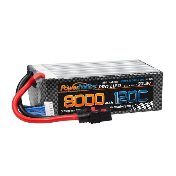 Powerhobby 6S 22.8V 8000mah 120C GRAPHENE + HV Lipo Battery w QS8 Plug 8AWG Wire