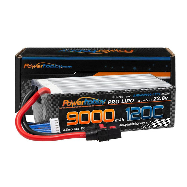 Powerhobby 6S 22.8V 9000mah 120C GRAPHENE + HV Lipo Battery QS8 Plug 8AWG Wire
