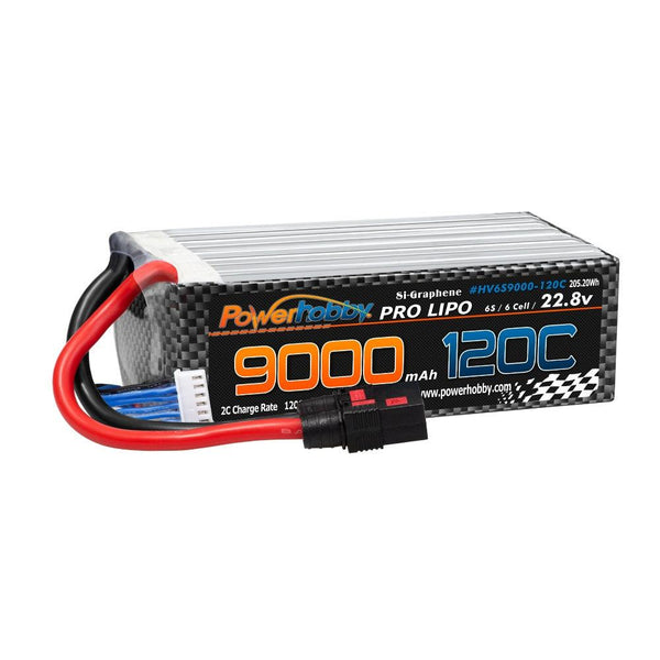 Powerhobby 6S 22.8V 9000mah 120C GRAPHENE + HV Lipo Battery QS8 Plug 8AWG Wire
