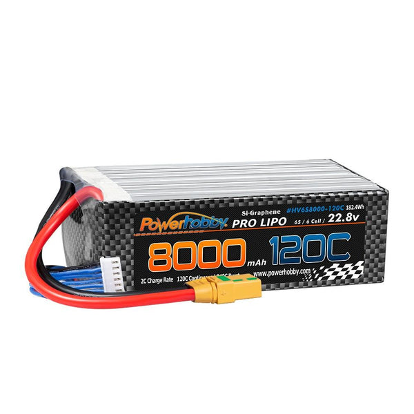 Powerhobby 6S 22.8V 8000mah 120C GRAPHENE + HV Lipo Battery w XT90 Plug