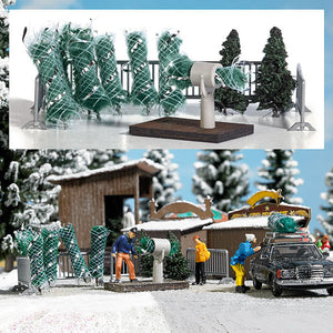 Black Forest® Hobby Supply Co Busch 1182 HO Scale Christmas Tree Lot Miniature Scene Kit — HO Scale Scenery > Busch