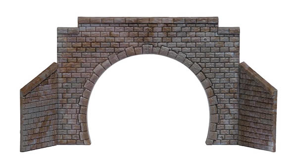 Black Forest® Hobby Supply Co Busch 8198 N Scale Cut Stone Double-Track Tunnel Portal w/Wing Walls — N Scale Scenery > Busch