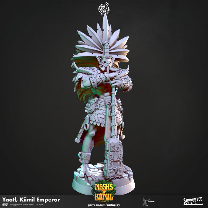 Yaotl, Kiimil Emperor – Aztec Warrior Miniature