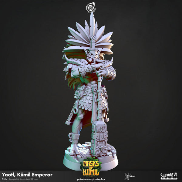 Yaotl, Kiimil Emperor – Aztec Warrior Miniature