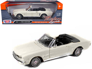 1964 1/2 Ford Mustang Convertible Cream 1/18 Diecast Car Model by Motormax — physical
