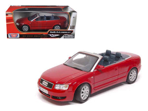 Audi A4 Red Convertible 1/18 Diecast Model Car by Motormax — physical