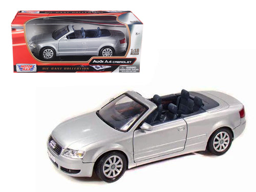2004 Audi A4 Cabriolet Silver 1/18 Diecast Model Car by Motormax — physical