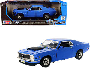 1970 Ford Mustang Boss 429 Dark Blue "Timeless Classics" Series 1/18 Diecast Model Car by Motormax — physical