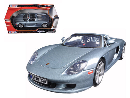 Porsche Carrera GT Silver with Black Interior 1/18 Diecast Model Car by Motormax — physical