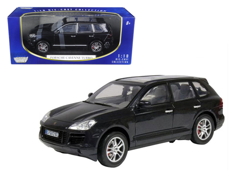 2008 Porsche Cayenne Turbo Metallic Black 1/18 Diecast Model Car by Motormax — physical