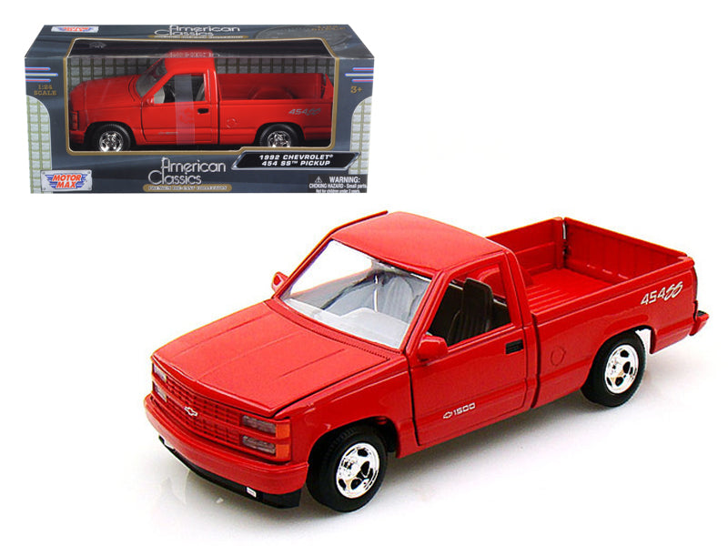 1992 Chevrolet SS 454 Pickup Truck Red 1/24 Diecast Model by Motormax — physical