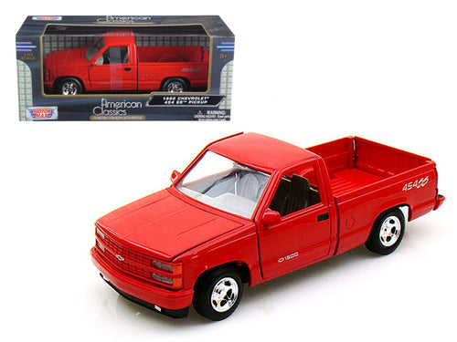 1992 Chevrolet SS 454 Pickup Truck Red 1/24 Diecast Model by Motormax — physical